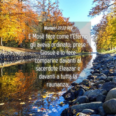 Picture 04 - Numeri 27:22 RIV - E Mosè fece come l’Eterno gli aveva ordinato; - Bible Verse Picture