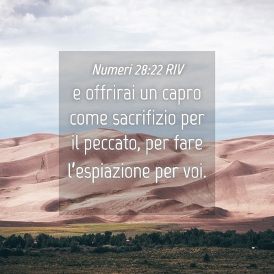 Picture 04 - Numeri 28:22 RIV - e offrirai un capro come sacrifizio per il - Bible Verse Picture