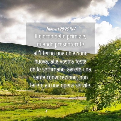 Picture 04 - Numeri 28:26 RIV - Il giorno delle primizie, quando presenterete - Bible Verse Picture