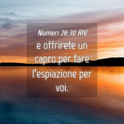 Picture 04 - Numeri 28:30 RIV - e offrirete un capro per fare l’espiazione per - Bible Verse Picture