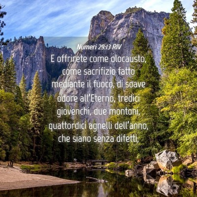 Picture 04 - Numeri 29:13 RIV - E offrirete come olocausto, come sacrifizio fatto - Bible Verse Picture