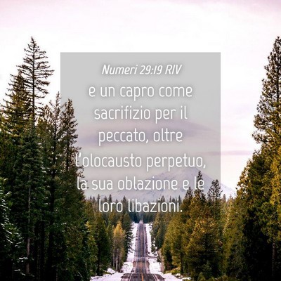 Picture 04 - Numeri 29:19 RIV - e un capro come sacrifizio per il peccato, oltre - Bible Verse Picture