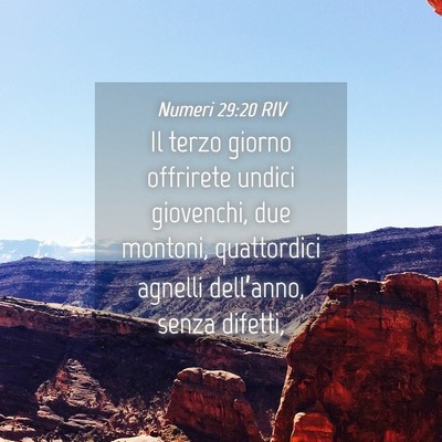 Picture 04 - Numeri 29:20 RIV - Il terzo giorno offrirete undici giovenchi, due - Bible Verse Picture