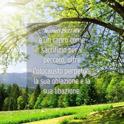 Picture 04 - Numeri 29:22 RIV - e un capro come sacrifizio per il peccato, oltre - Bible Verse Picture