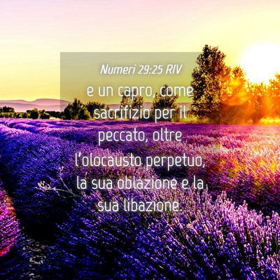 Picture 04 - Numeri 29:25 RIV - e un capro, come sacrifizio per il peccato, oltre - Bible Verse Picture