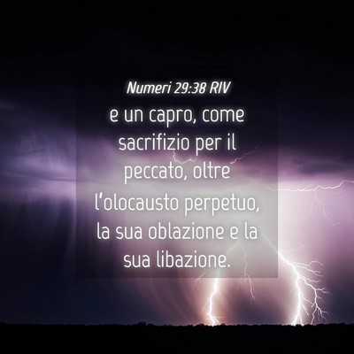 Picture 04 - Numeri 29:38 RIV - e un capro, come sacrifizio per il peccato, oltre - Bible Verse Picture