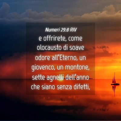 Picture 04 - Numeri 29:8 RIV - e offrirete, come olocausto di soave odore - Bible Verse Picture