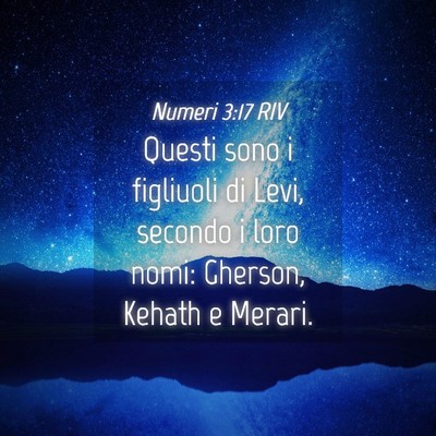 Picture 04 - Numeri 3:17 RIV - Questi sono i figliuoli di Levi, secondo i loro - Bible Verse Picture