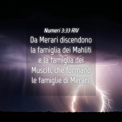 Picture 04 - Numeri 3:33 RIV - Da Merari discendono la famiglia dei Mahliti e la - Bible Verse Picture