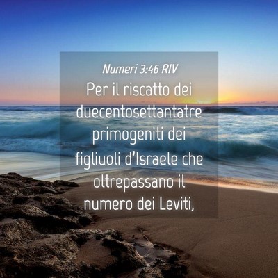 Picture 04 - Numeri 3:46 RIV - Per il riscatto dei duecentosettantatre - Bible Verse Picture