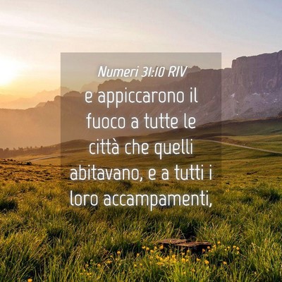Picture 04 - Numeri 31:10 RIV - e appiccarono il fuoco a tutte le città che - Bible Verse Picture