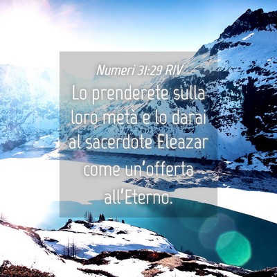 Picture 04 - Numeri 31:29 RIV - Lo prenderete sulla loro metà e lo darai al - Bible Verse Picture