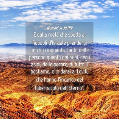 Picture 04 - Numeri 31:30 RIV - E dalla metà che spetta ai figliuoli d’Israele - Bible Verse Picture