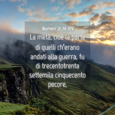 Picture 04 - Numeri 31:36 RIV - La metà, cioè la parte di quelli ch’erano - Bible Verse Picture