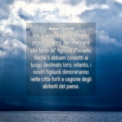 Picture 04 - Numeri 32:17 RIV - ma, quanto a noi, ci terremo pronti, in armi, per - Bible Verse Picture