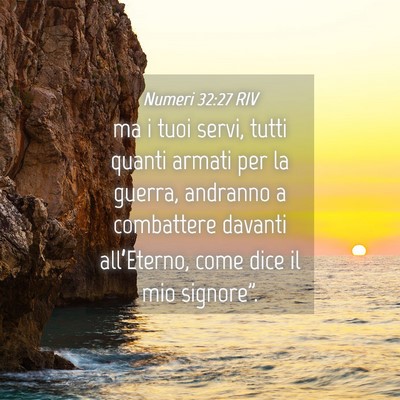 Picture 04 - Numeri 32:27 RIV - ma i tuoi servi, tutti quanti armati per la - Bible Verse Picture