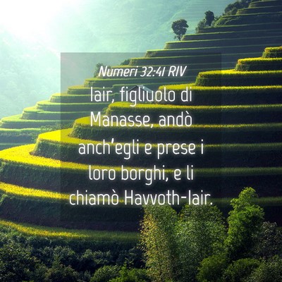 Picture 04 - Numeri 32:41 RIV - Iair, figliuolo di Manasse, andò anch’egli e - Bible Verse Picture