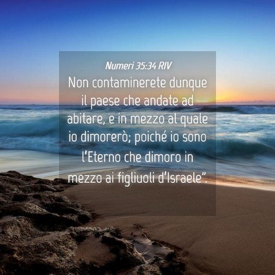 Picture 04 - Numeri 35:34 RIV - Non contaminerete dunque il paese che andate ad - Bible Verse Picture