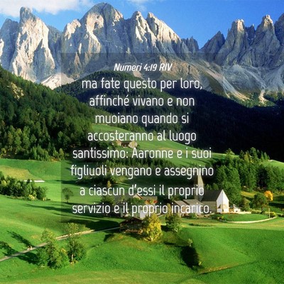 Picture 04 - Numeri 4:19 RIV - ma fate questo per loro, affinché vivano e non - Bible Verse Picture