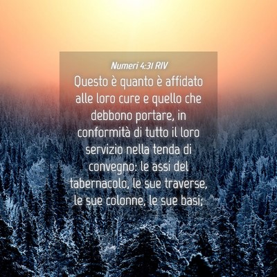 Picture 04 - Numeri 4:31 RIV - Questo è quanto è affidato alle loro cure e - Bible Verse Picture