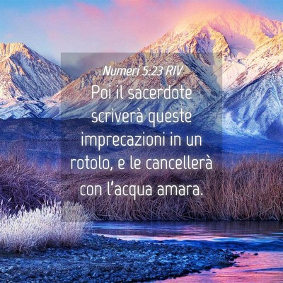 Picture 04 - Numeri 5:23 RIV - Poi il sacerdote scriverà queste imprecazioni in - Bible Verse Picture