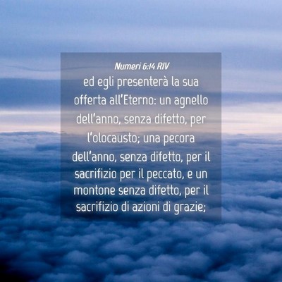 Picture 04 - Numeri 6:14 RIV - ed egli presenterà la sua offerta all’Eterno: - Bible Verse Picture