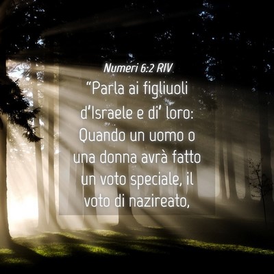 Picture 04 - Numeri 6:2 RIV - “Parla ai figliuoli d’Israele e di’ loro: - Bible Verse Picture