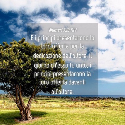 Picture 04 - Numeri 7:10 RIV - E i principi presentarono la loro offerta per la - Bible Verse Picture