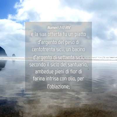 Picture 04 - Numeri 7:13 RIV - e la sua offerta fu un piatto d’argento del - Bible Verse Picture