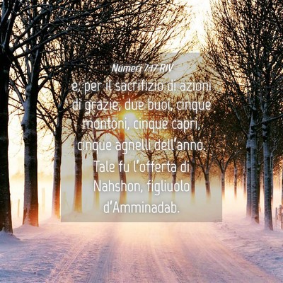 Picture 04 - Numeri 7:17 RIV - e, per il sacrifizio di azioni di grazie, due - Bible Verse Picture