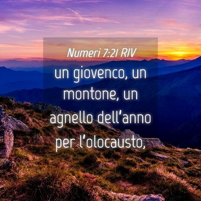 Picture 04 - Numeri 7:21 RIV - un giovenco, un montone, un agnello dell’anno - Bible Verse Picture