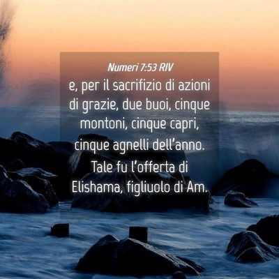 Picture 04 - Numeri 7:53 RIV - e, per il sacrifizio di azioni di grazie, due - Bible Verse Picture