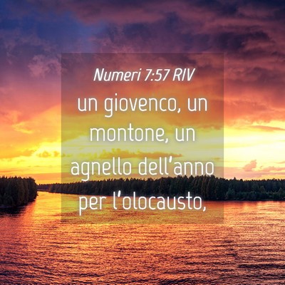 Picture 04 - Numeri 7:57 RIV - un giovenco, un montone, un agnello dell’anno - Bible Verse Picture