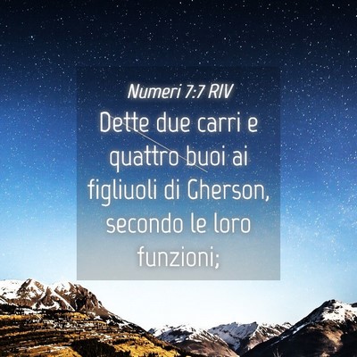 Picture 04 - Numeri 7:7 RIV - Dette due carri e quattro buoi ai figliuoli di - Bible Verse Picture