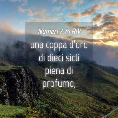 Picture 04 - Numeri 7:74 RIV - una coppa d’oro di dieci sicli piena di - Bible Verse Picture
