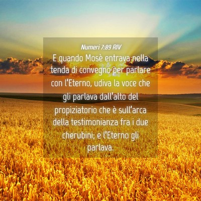 Picture 04 - Numeri 7:89 RIV - E quando Mosè entrava nella tenda di convegno - Bible Verse Picture