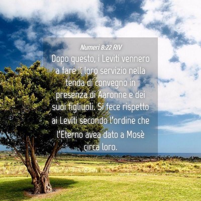 Picture 04 - Numeri 8:22 RIV - Dopo questo, i Leviti vennero a fare il loro - Bible Verse Picture