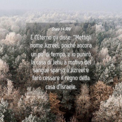 Picture 04 - Osea 1:4 RIV - E l’Eterno gli disse: “Mettigli nome Jizreel; - Bible Verse Picture