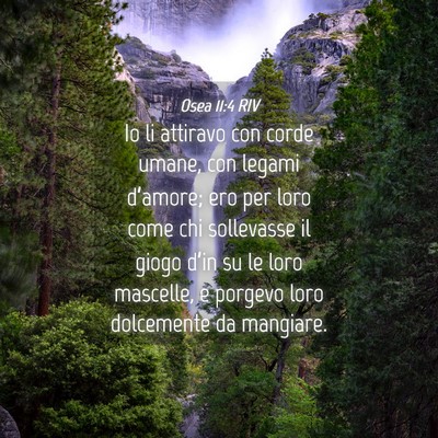 Picture 04 - Osea 11:4 RIV - Io li attiravo con corde umane, con legami - Bible Verse Picture