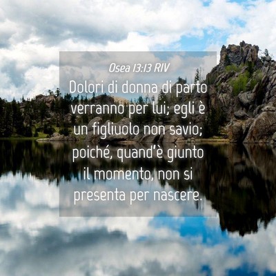 Picture 04 - Osea 13:13 RIV - Dolori di donna di parto verranno per lui; egli - Bible Verse Picture