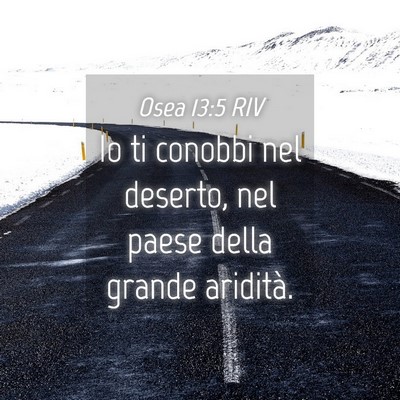 Picture 04 - Osea 13:5 RIV - Io ti conobbi nel deserto, nel paese della grande - Bible Verse Picture