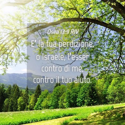 Picture 04 - Osea 13:9 RIV - E’ la tua perdizione, o Israele, l’esser - Bible Verse Picture