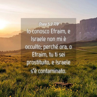 Picture 04 - Osea 5:3 RIV - Io conosco Efraim, e Israele non mi è occulto; - Bible Verse Picture