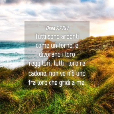 Picture 04 - Osea 7:7 RIV - Tutti sono ardenti come un forno, e divorano i - Bible Verse Picture