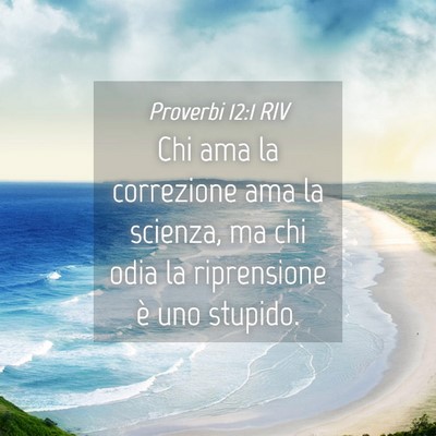 Picture 04 - Proverbi 12:1 RIV - Chi ama la correzione ama la scienza, ma chi odia - Bible Verse Picture