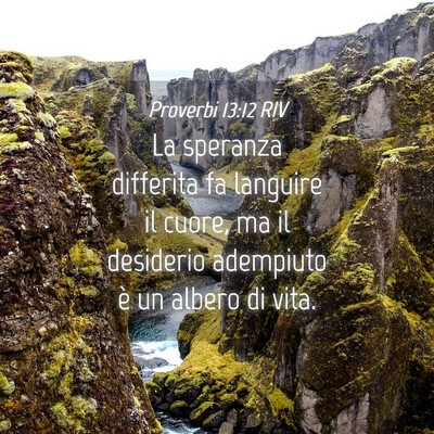 Picture 04 - Proverbi 13:12 RIV - La speranza differita fa languire il cuore, ma il - Bible Verse Picture