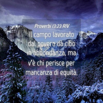 Picture 04 - Proverbi 13:23 RIV - Il campo lavorato dal povero dà cibo in - Bible Verse Picture