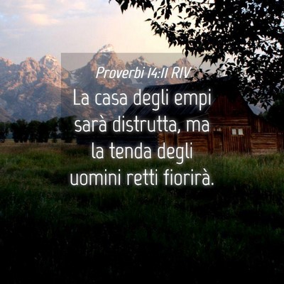Picture 04 - Proverbi 14:11 RIV - La casa degli empi sarà distrutta, ma la tenda - Bible Verse Picture