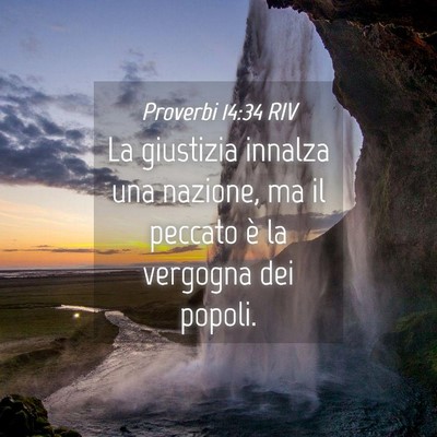 Picture 04 - Proverbi 14:34 RIV - La giustizia innalza una nazione, ma il peccato - Bible Verse Picture