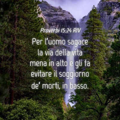 Picture 04 - Proverbi 15:24 RIV - Per l’uomo sagace la via della vita mena in - Bible Verse Picture